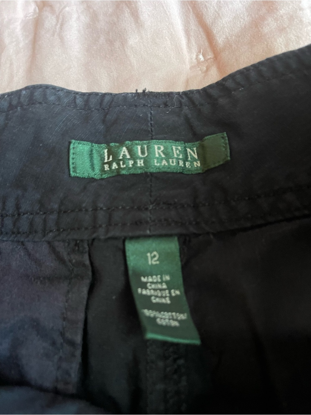 Ralph Lauren Black Cargo Shorts with Green Label